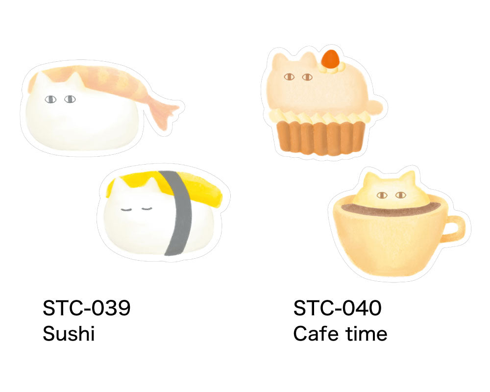 FUWANEKO ふわねこ ダイカットステッカー｜STICKER シール 可愛い おしゃれ  スマホケース パソコン スーツケース キャリーケース 車 ねこ 猫 スイーツ ラミネート｜MATOKA マトカ