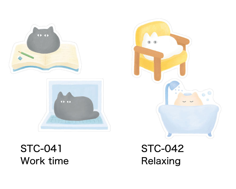 FUWANEKO ふわねこ ダイカットステッカー｜STICKER シール 可愛い おしゃれ  スマホケース パソコン スーツケース キャリーケース 車 ねこ 猫 スイーツ ラミネート｜MATOKA マトカ