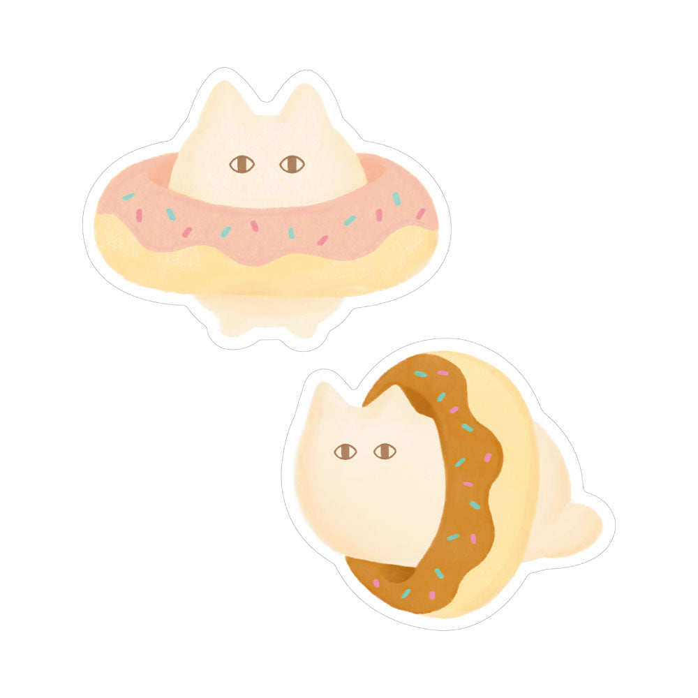 FUWANEKO ふわねこ ダイカットステッカー｜STICKER シール 可愛い おしゃれ  スマホケース パソコン スーツケース キャリーケース 車 ねこ 猫 スイーツ ラミネート｜MATOKA マトカ