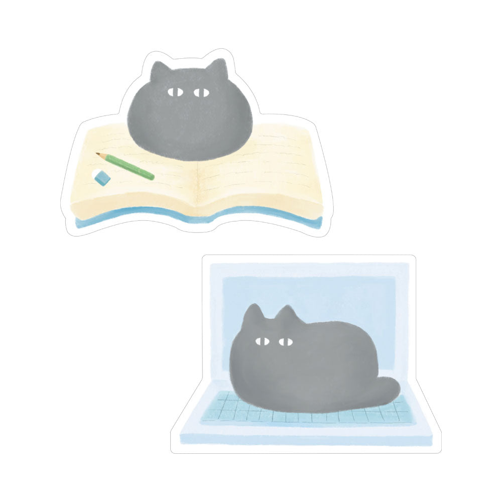 FUWANEKO ふわねこ ダイカットステッカー｜STICKER シール 可愛い おしゃれ  スマホケース パソコン スーツケース キャリーケース 車 ねこ 猫 スイーツ ラミネート｜MATOKA マトカ