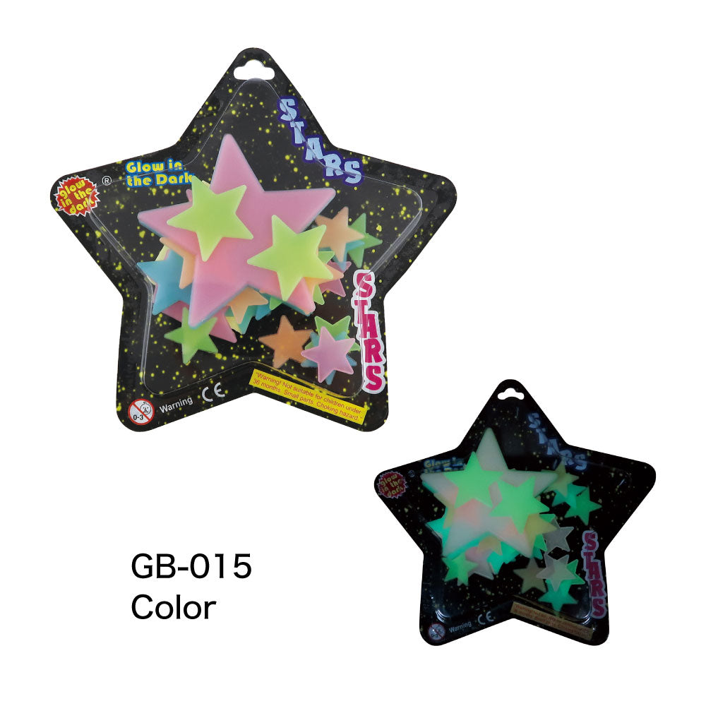 GLOW STARS 蓄光ステッカー スター｜STICKER シール 可愛い おしゃれ 子供 子供部屋 天井 壁 プラネタリウム 星 発光 光る ユニーク 飾り デコレーション デコ カラフル｜MATOKA マトカ