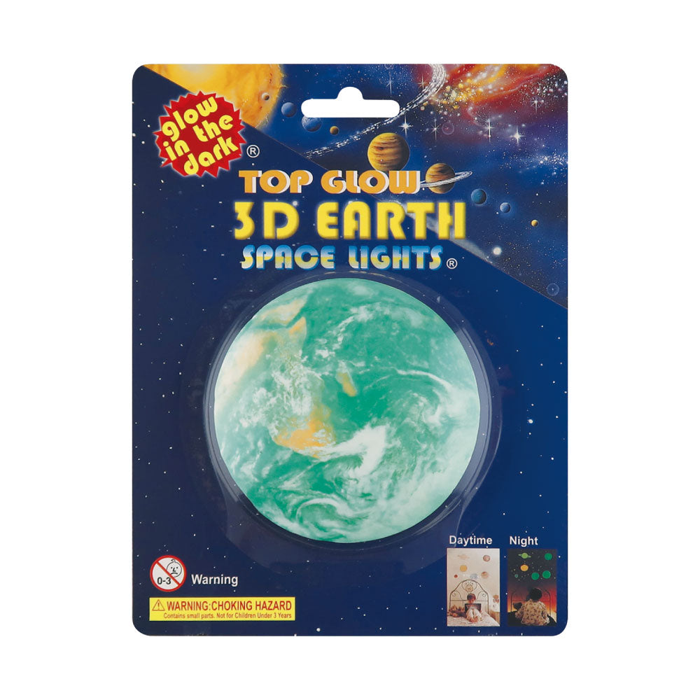 GLOW 3D 蓄光ステッカー 3D｜STICKER シール 可愛い おしゃれ 子供 子供部屋 天井 壁 プラネタリウム 星 発光 光る ユニーク 飾り デコレーション デコ 地球 月 Moon Earth 惑星 プラネット宇宙｜MATOKA マトカ