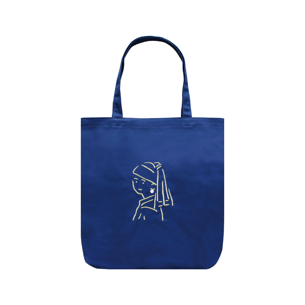CANVAS TOTE BAG キャンバストートバッグ A｜トート キャンバス 刺繍 大きめ カバン バッグ 動物 アニマル マスターピース 猫 恐竜 アート 絵画 フェルメール ゴッホ アート 犬 ゴリラ｜MATOKA マトカ