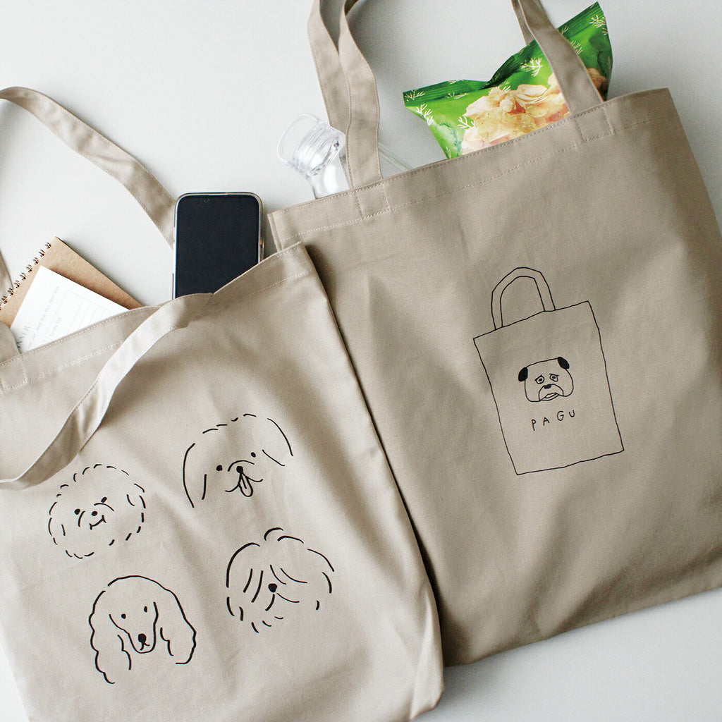 CANVAS TOTE BAG キャンバストートバッグ B｜トート キャンバス 刺繍 大きめ カバン バッグ 動物 アニマル 猫 食材 食べ物 犬 ドッグ 豆 米 寿司｜MATOKA マトカ