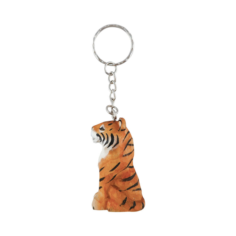 WOOD KEY RING ウッド キーリング｜鍵 キーホルダー アニマル 小物 動物 おしゃれ かわいい 木 木製 トラ ライオン 羊 シマウマ キリン 白クマ ペンギン シマエナガ 鳥 恐竜 アクセサリー キーチェーン｜MATOKA マトカ