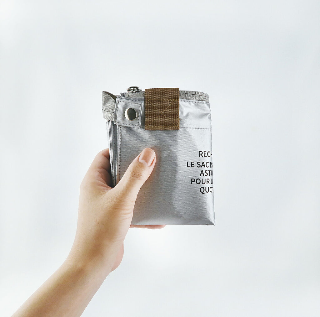 RECHERCHE ルシェルシェ 保冷ランチトート（M）｜LUNCH COOLER BAG ランチバッグ コンパクト シンプル お弁当袋 ピクニック 行楽 保冷バッグ 保温 マイバッグ 大人 通勤 通学 シルバー｜LEAFLETS