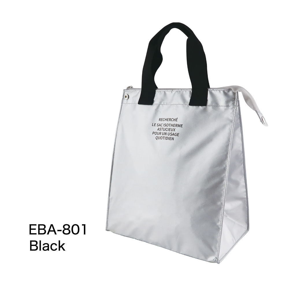 RECHERCHE ルシェルシェ 保冷ランチトート（L）｜LUNCH COOLER BAG ランチバッグ コンパクト シンプル お弁当袋 ピクニック 行楽 保冷バッグ 保温 マイバッグ 大人 通勤 通学 シルバー｜LEAFLETS