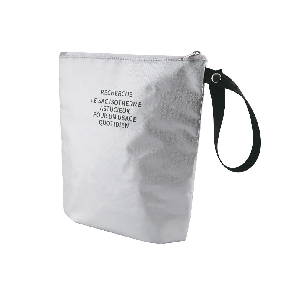 RECHERCHE ルシェルシェ 保冷ポーチ｜COOLER POUCH ランチバッグ コンパクト シンプル お弁当袋 ピクニック 行楽 保冷バッグ 保温 お菓子 おやつ 子供 大人 シルバー｜LEAFLETS