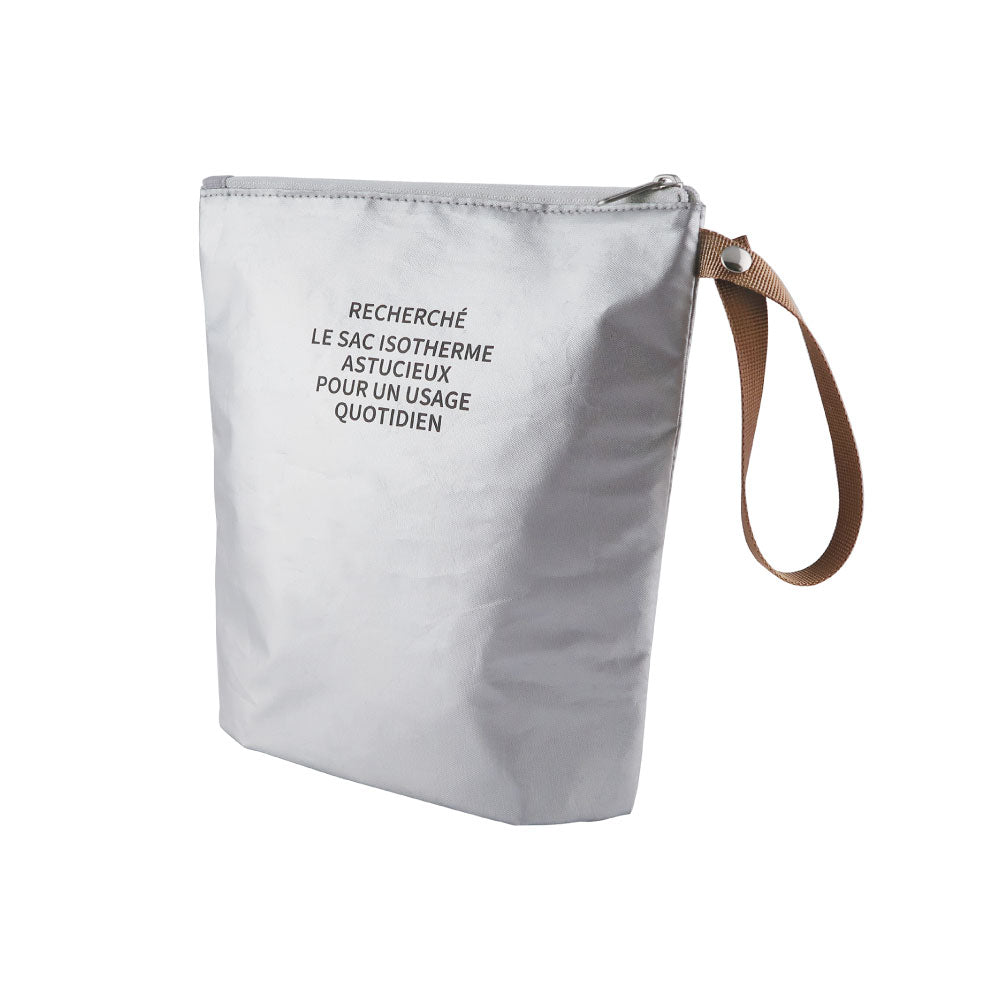 RECHERCHE ルシェルシェ 保冷ポーチ｜COOLER POUCH ランチバッグ コンパクト シンプル お弁当袋 ピクニック 行楽 保冷バッグ 保温 お菓子 おやつ 子供 大人 シルバー｜LEAFLETS