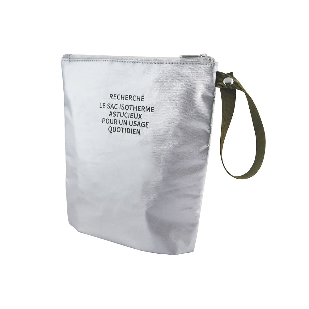 RECHERCHE ルシェルシェ 保冷ポーチ｜COOLER POUCH ランチバッグ コンパクト シンプル お弁当袋 ピクニック 行楽 保冷バッグ 保温 お菓子 おやつ 子供 大人 シルバー｜LEAFLETS