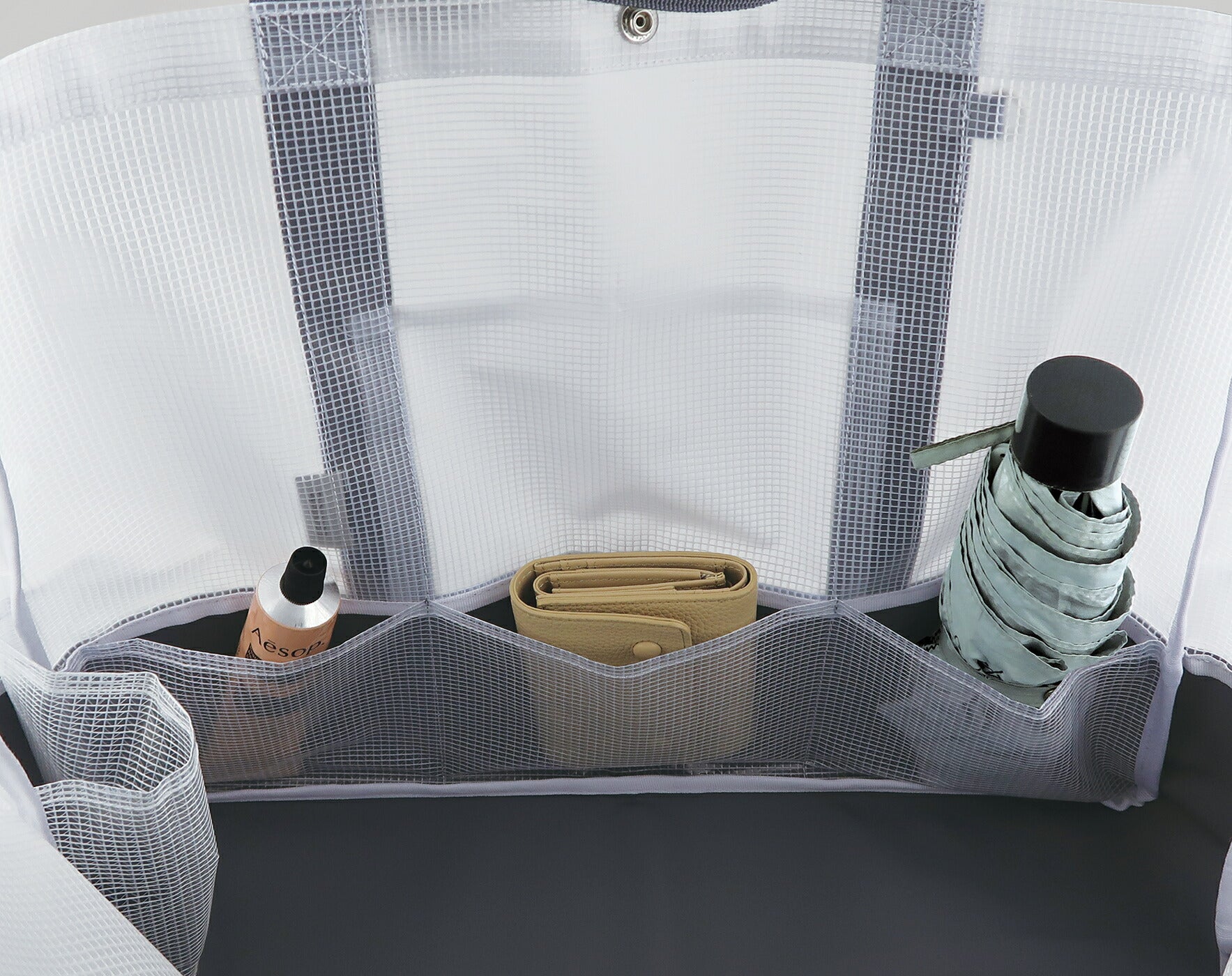 SORTIR ソルティール ビニールメッシュトート｜VINYL MESH TOTE BAG シンプル ピクニック 行楽 マイバッグ 大人 プール 夏 旅行 サウナ ジム 運動 レジャー バッグ スポーツ観戦 半透明 マザーズバッグ｜LEAFLETS
