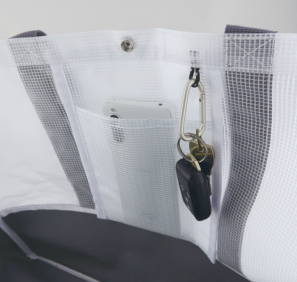 SORTIR ソルティール ビニールメッシュトート｜VINYL MESH TOTE BAG シンプル ピクニック 行楽 マイバッグ 大人 プール 夏 旅行 サウナ ジム 運動 レジャー バッグ スポーツ観戦 半透明 マザーズバッグ｜LEAFLETS