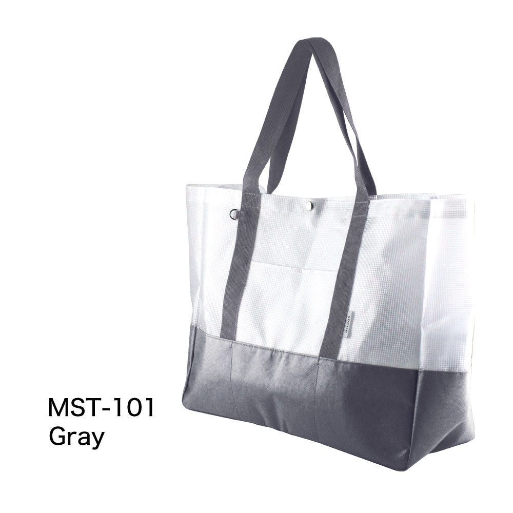 SORTIR ソルティール ビニールメッシュトート｜VINYL MESH TOTE BAG シンプル ピクニック 行楽 マイバッグ 大人 プール 夏 旅行 サウナ ジム 運動 レジャー バッグ スポーツ観戦 半透明 マザーズバッグ｜LEAFLETS