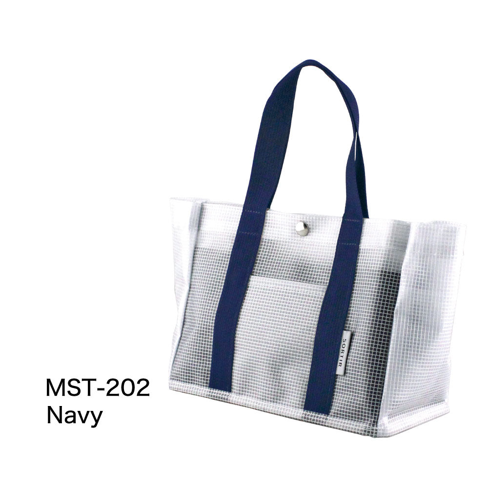 SORTIR ソルティール ビニールメッシュミニトート｜VINYL MESH TOTE BAG シンプル ピクニック 行楽 マイバッグ 大人 プール 夏 サウナ ジム 運動 レジャー バッグ 散歩 スパバッグ 小さめ マザーズバッグ｜LEAFLETS