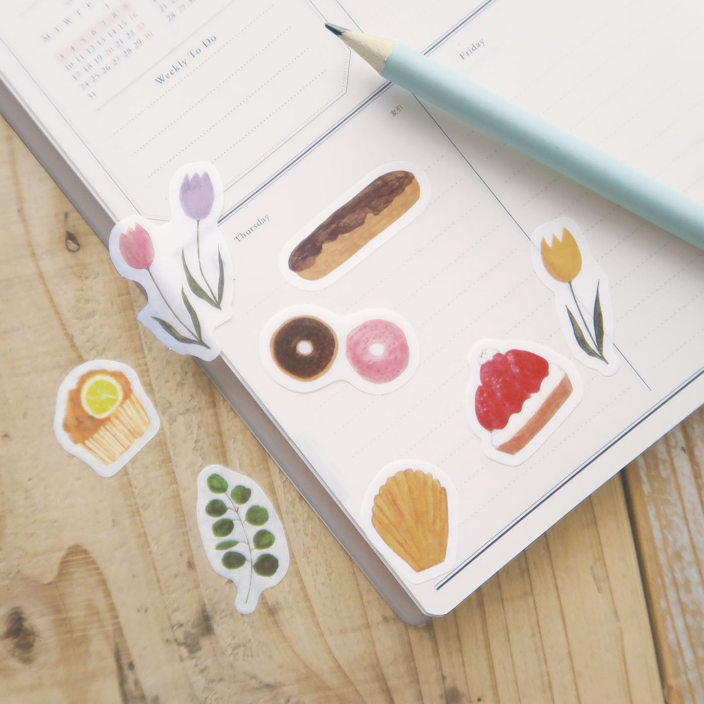 いわしまあゆ フレークシール｜おしゃれ かわいい スイーツ パン デザート イラスト アート 作家 和紙 和菓子 お菓子 ケーキ いちご ステッカー シール デコレーション ノート 手帳｜MATOKA マトカ