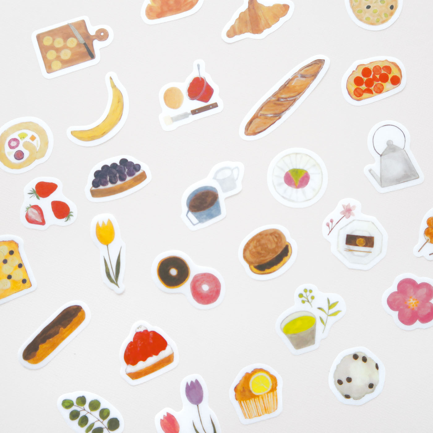 いわしまあゆ フレークシール｜おしゃれ かわいい スイーツ パン デザート イラスト アート 作家 和紙 和菓子 お菓子 ケーキ いちご ステッカー シール デコレーション ノート 手帳｜MATOKA マトカ