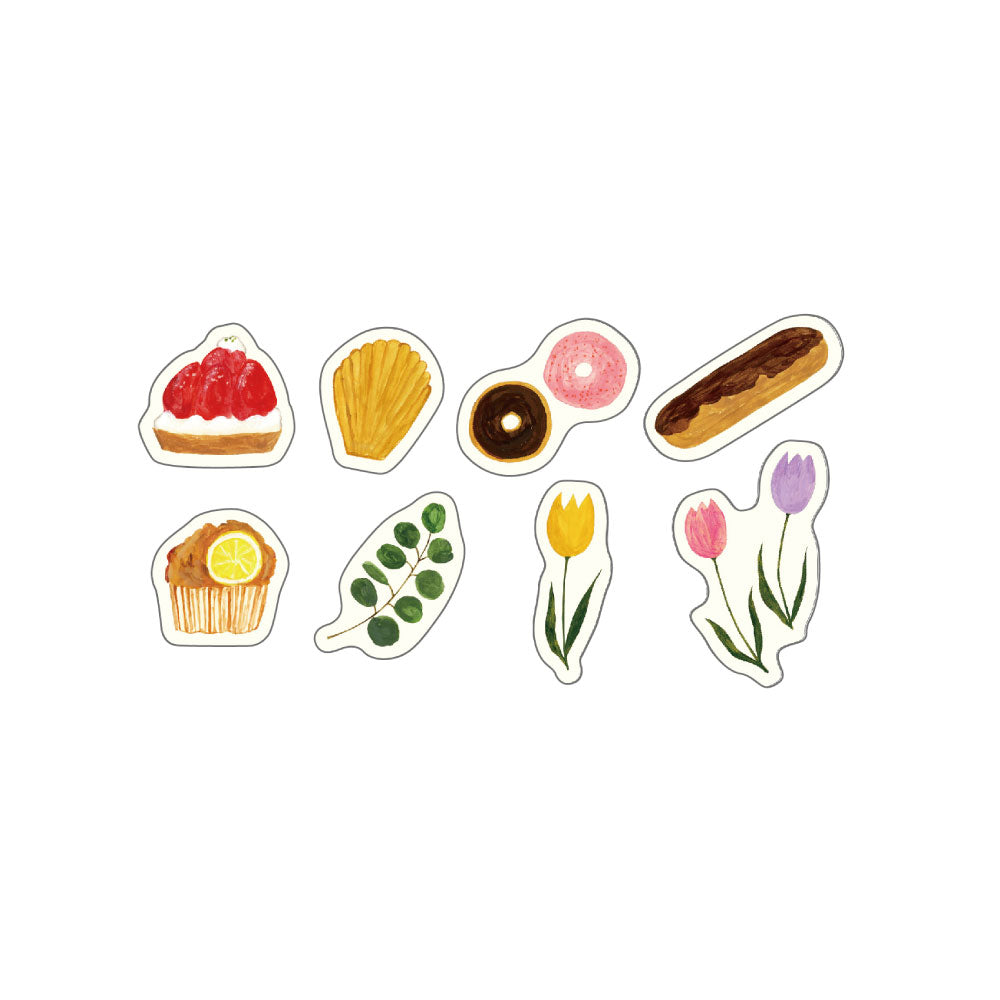 いわしまあゆ フレークシール｜おしゃれ かわいい スイーツ パン デザート イラスト アート 作家 和紙 和菓子 お菓子 ケーキ いちご ステッカー シール デコレーション ノート 手帳｜MATOKA マトカ