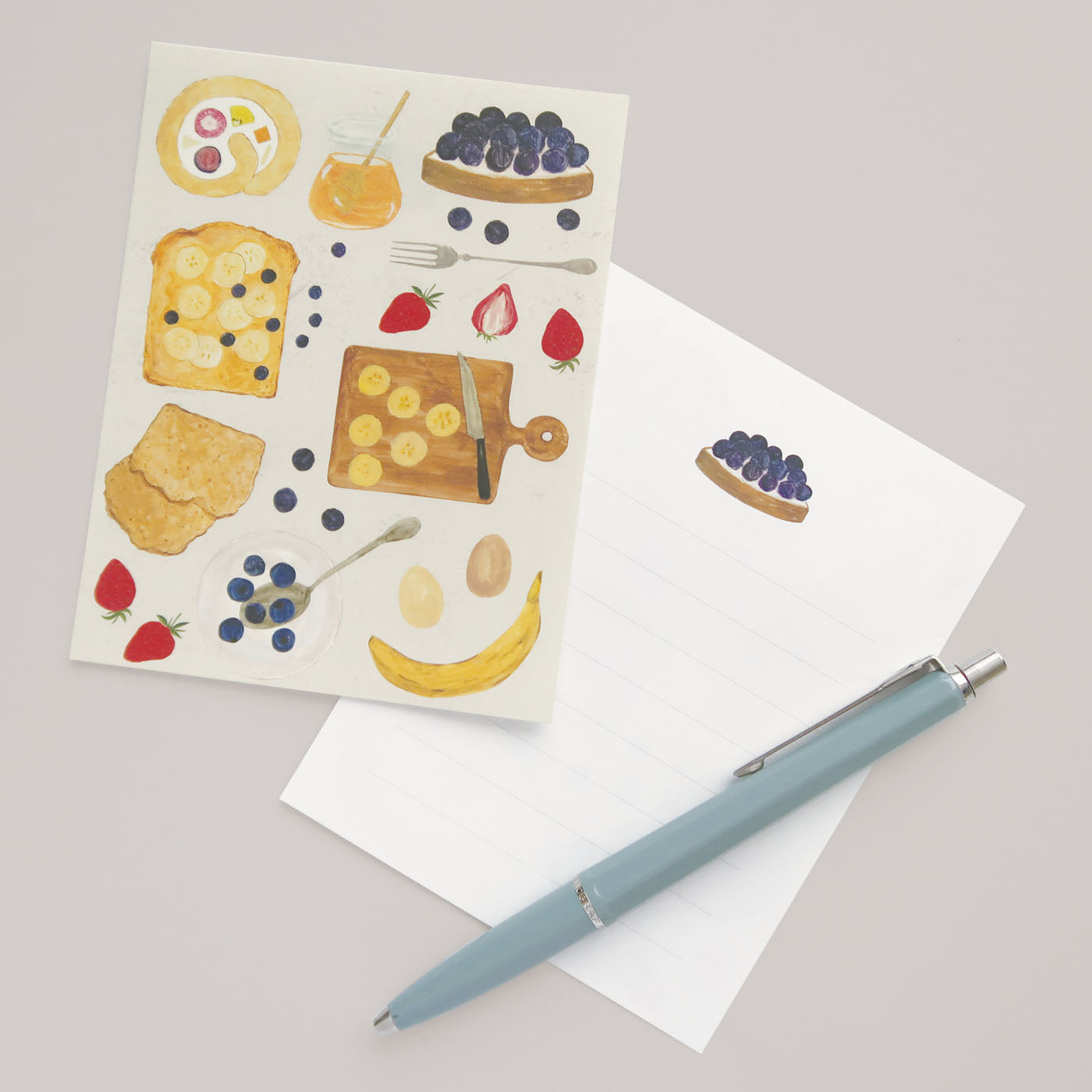 いわしまあゆ ミニレターセット｜MINI LETTER SET おしゃれ かわいい スイーツ パン デザート イラスト アート 作家 和菓子 お菓子 ケーキ いちご レター 手紙 便箋 ミニサイズ トレーシングペーパー｜MATOKA マトカ