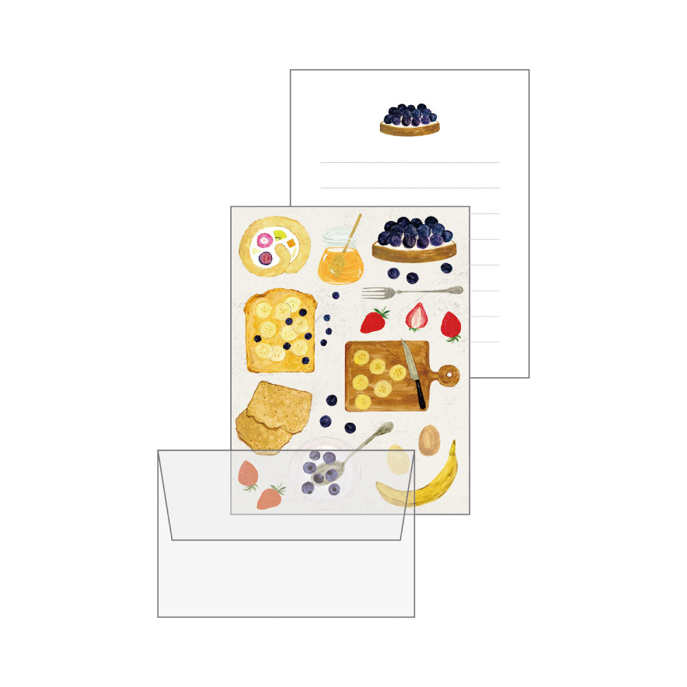いわしまあゆ ミニレターセット｜MINI LETTER SET おしゃれ かわいい スイーツ パン デザート イラスト アート 作家 和菓子 お菓子 ケーキ いちご レター 手紙 便箋 ミニサイズ トレーシングペーパー｜MATOKA マトカ