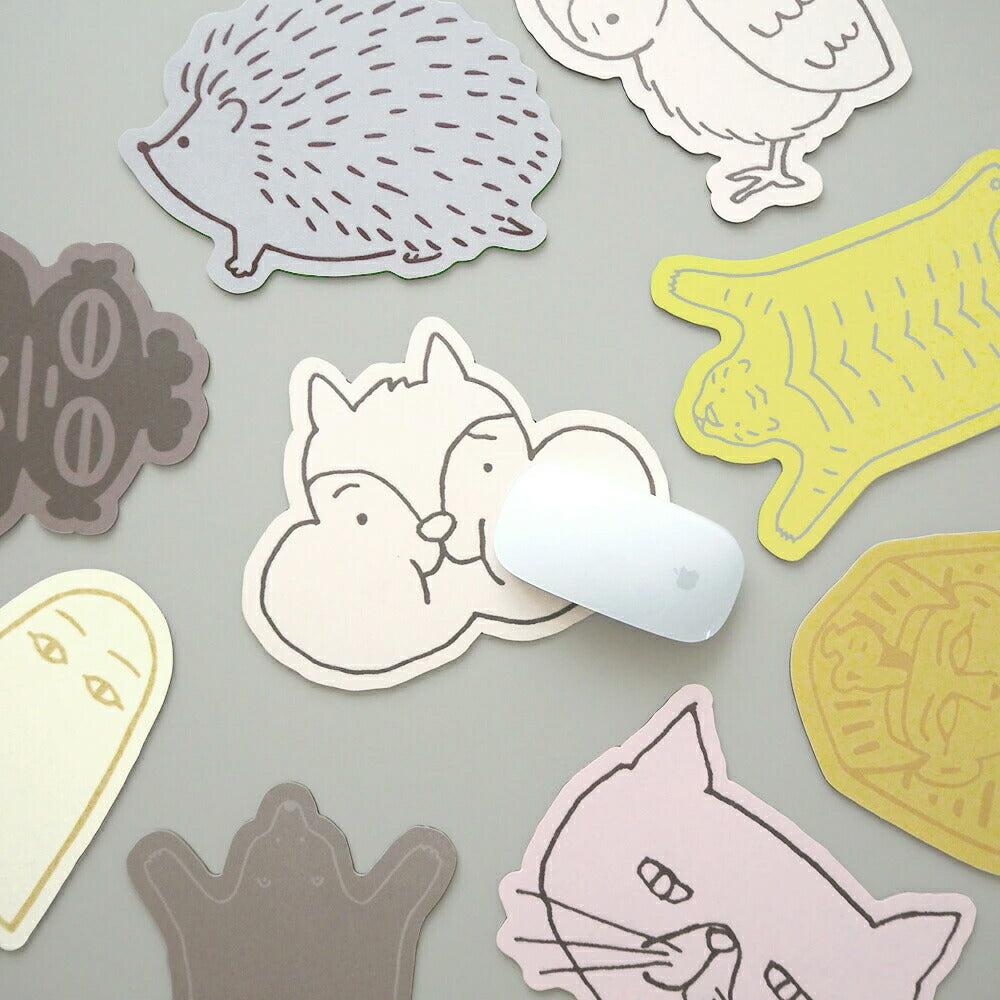 DIE-CUT MOUSE PAD ダイカット マウスパッド｜型抜き 薄い 動物 ネコ リス フクロウ ハリネズミ ラグトラ ラグクマ ファラオ 土偶 メジェド フェルメール ムンク ダ・ヴィンチ シマエナガ おばけ｜MATOKA マトカ