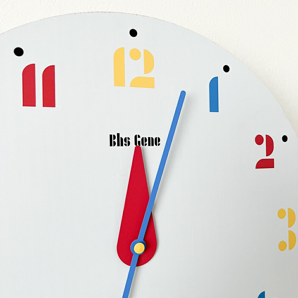 Joschmi Pendulum ウォールクロック｜壁掛け時計 インテリア デザイン おしゃれ バウハウス フォント 時計 ヘルベルト バイヤー 子供部屋 子供 お祝い 引越し 振り子 カラフル 積み木 BAUHAUS