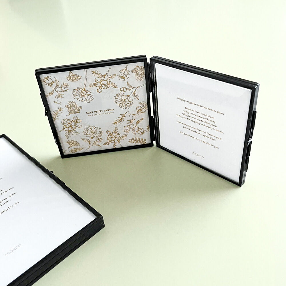 RICORDO リコルド ガラスフレーム（2面タイプ）｜フレーム インテリア 額縁 ゴールドブラックガラスおしゃれかわいいディスプレイ写真立てポストカードシンプル フォト フォトフレーム