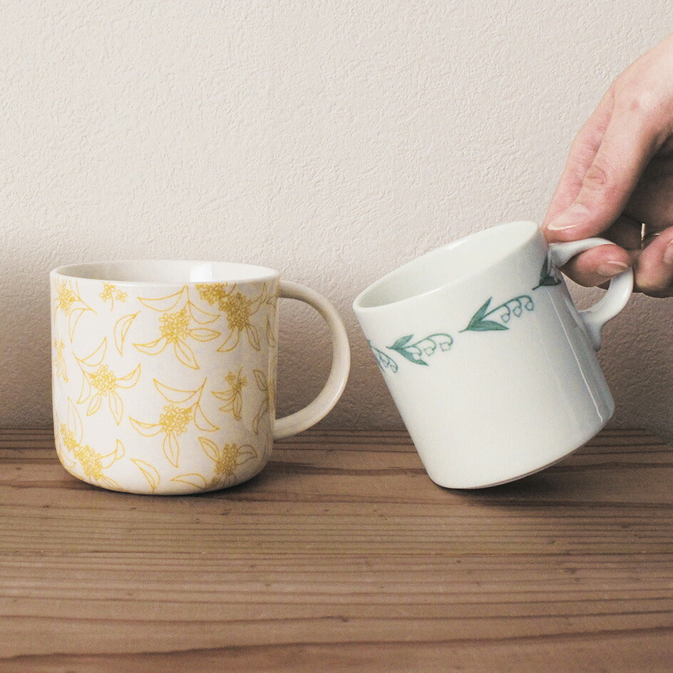 Charme シャルム マグカップ｜食器 コップ マグ ティーセット カップ 美濃焼 誕生日 ギフト プレゼント おしゃれ 可愛い 上品 陶器 日本製 240ml 花 すずらん チューリップ バラ ボタニカル｜SERATA セラータ