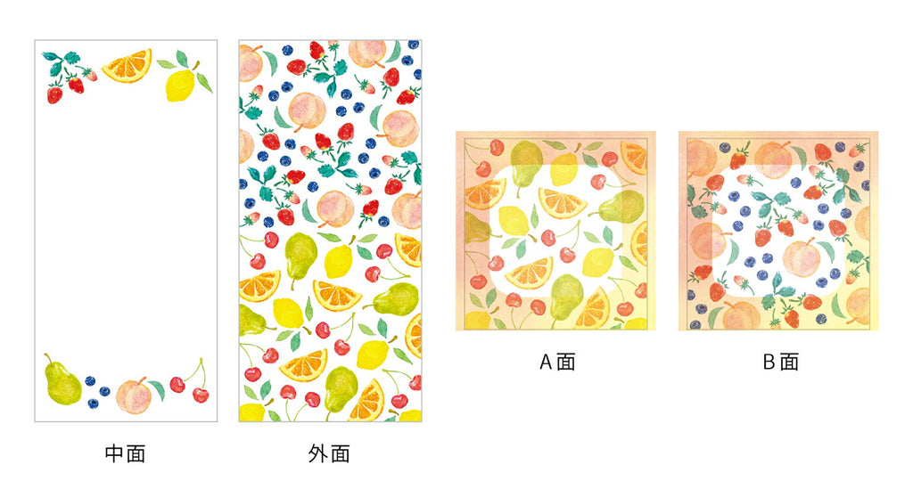 joyeux ジョワイユ ミニレターセット｜手紙 便箋 封筒 ギフト お祝い 誕生日 おしゃれ かわいい カラフル ポップ 花 フラワー 宇宙 フルーツ 恐竜 動物 アニマル トレーシングペーパー｜MATOKA マトカ