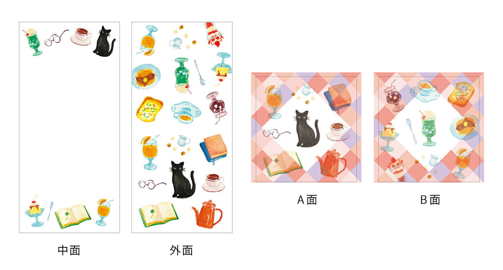 joyeux ジョワイユ ミニレターセット｜手紙 便箋 封筒 ギフト お祝い 誕生日 おしゃれ かわいい カラフル ポップ 花 フラワー 宇宙 フルーツ 恐竜 動物 アニマル トレーシングペーパー｜MATOKA マトカ