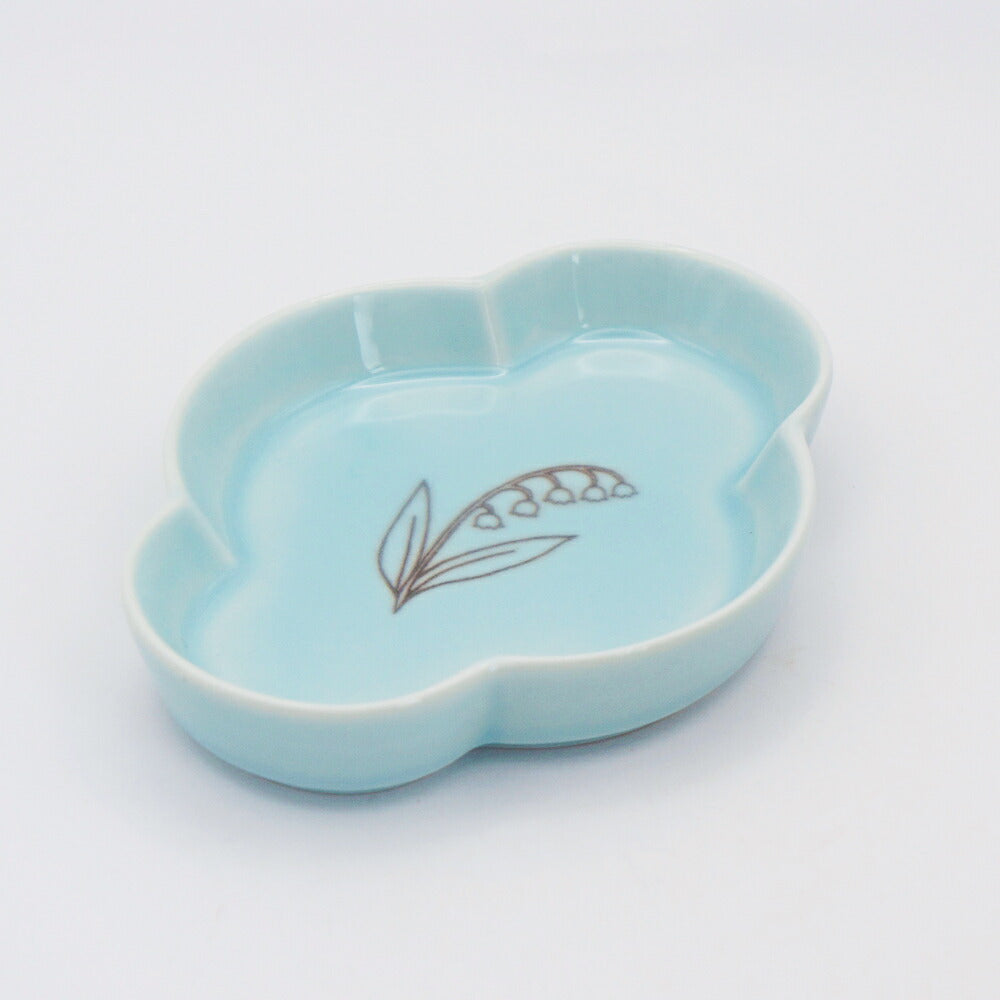Flora フローラ 豆皿｜食器 マメザラ 皿 美濃焼 誕生日 ギフト プレゼント おしゃれ 可愛い 上品 陶器 日本製 花 すずらん チューリップ ミモザ ボタニカル 小物 トレー アクセサリー プレート｜SERATA セラータ