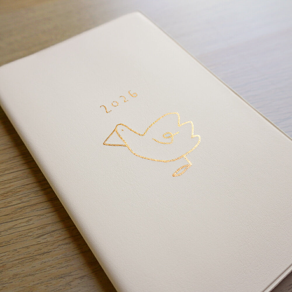 手帳 2026 マトカ 2026年（2025年10月始まり）ダイアリー スケジュール帳｜新書判 コンパクトマンスリー（月間ブロック）『ドゥードゥル｜DOODLE』大人かわいい 干支 ウマ ネコ アヒル