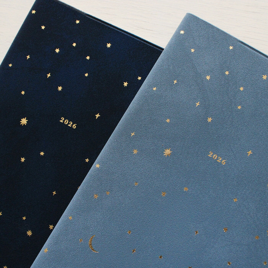 手帳 2026 マトカ 2026年（2025年10月始まり）ダイアリー スケジュール帳｜新書判 コンパクトマンスリー（月間ブロック）『ミニュイ｜MINUIT』大人かわいい 夜空 月夜