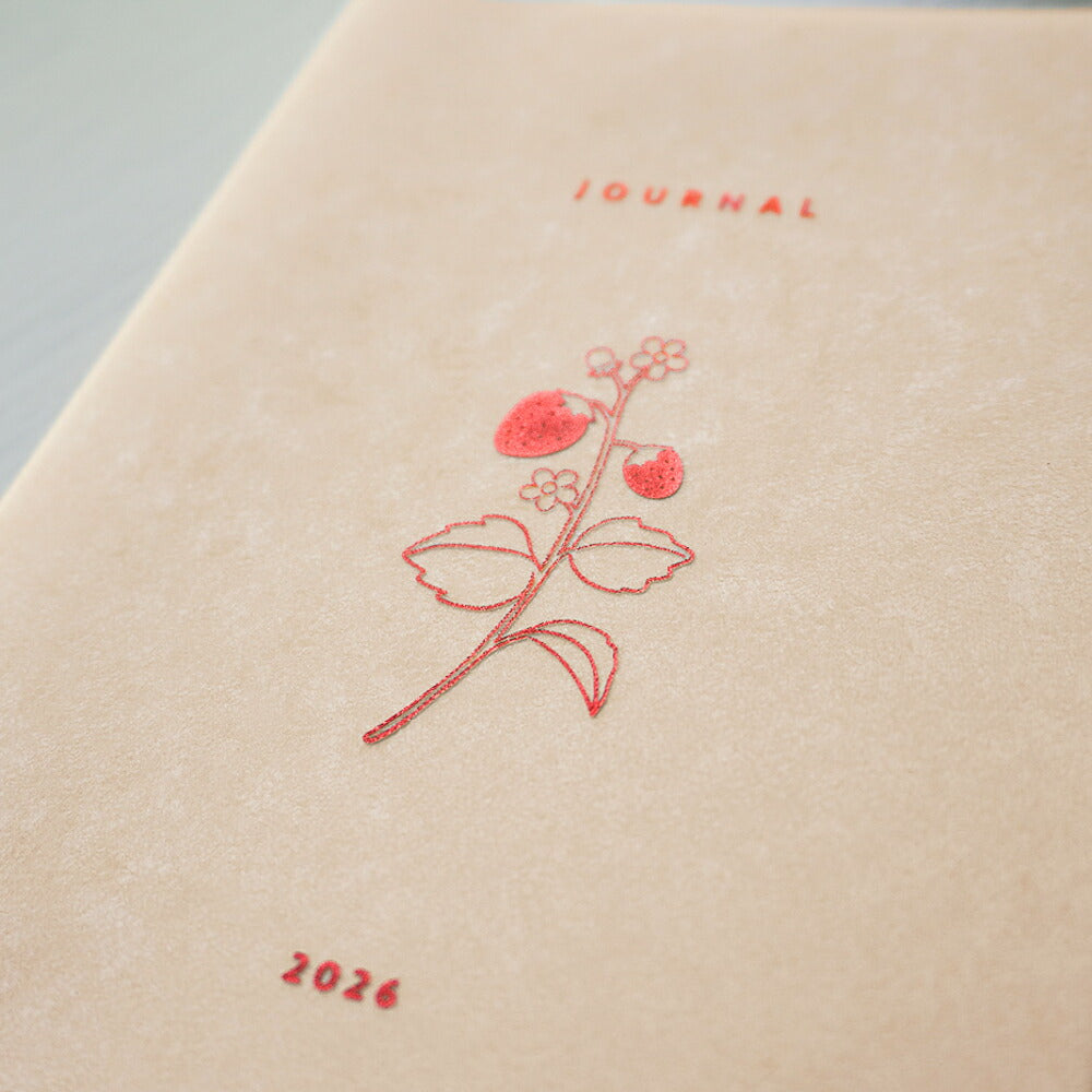 手帳 2026 マトカ 2026年（2025年10月始まり）ダイアリー スケジュール帳｜B6サイズ マンスリー・スタンダード（月間ブロック）『フローラ｜FLORA』大人かわいい 植物 花 コスモス ストロベリー ブルーベリー