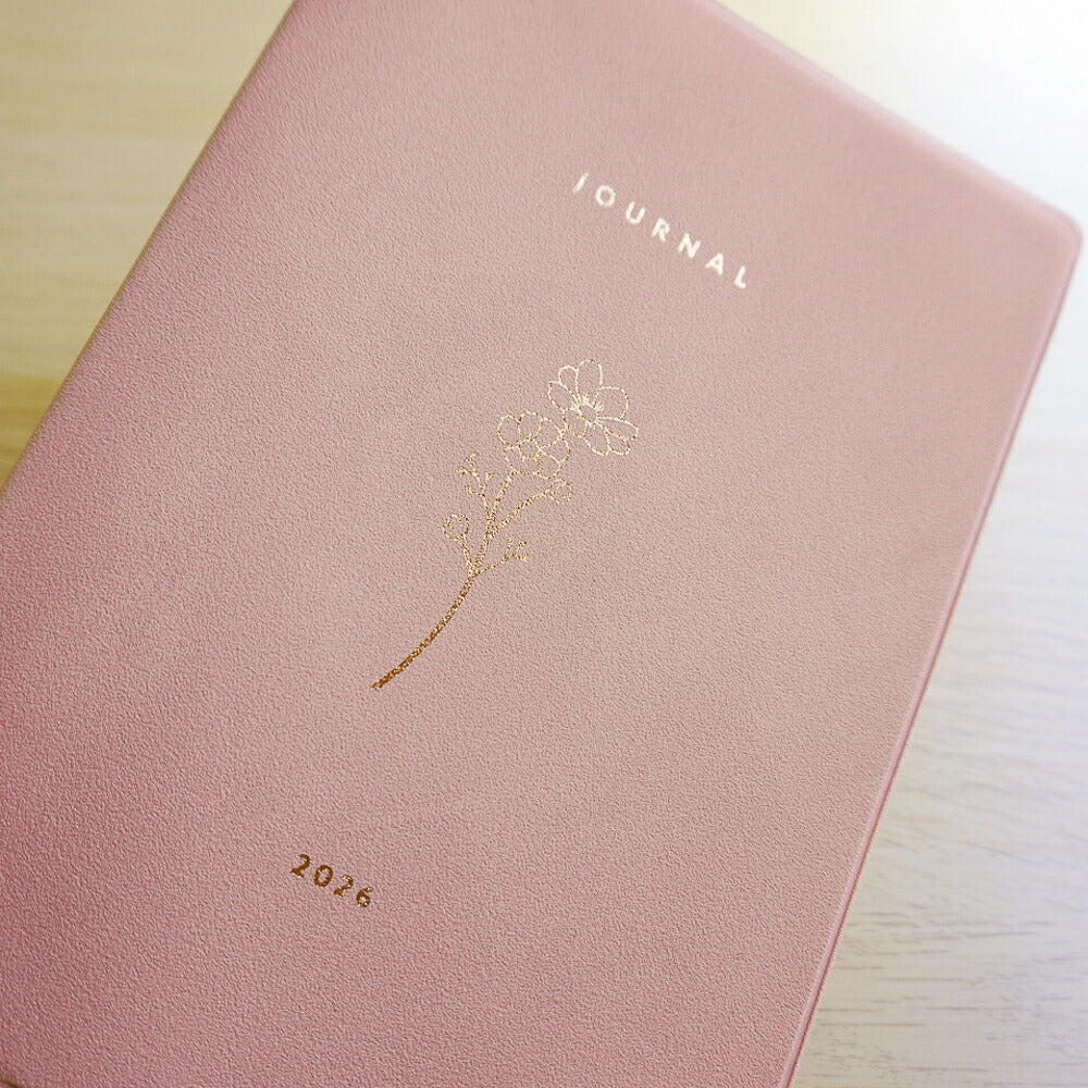 手帳 2026 マトカ 2026年（2025年10月始まり）ダイアリー スケジュール帳｜B6サイズ マンスリー・スタンダード（月間ブロック）『フローラ｜FLORA』大人かわいい 植物 花 コスモス ストロベリー ブルーベリー