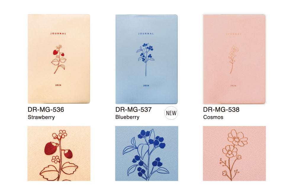 手帳 2026 マトカ 2026年（2025年10月始まり）ダイアリー スケジュール帳｜B6サイズ マンスリー・スタンダード（月間ブロック）『フローラ｜FLORA』大人かわいい 植物 花 コスモス ストロベリー ブルーベリー