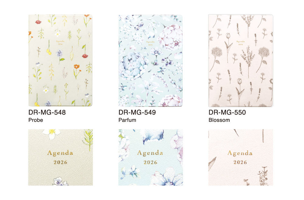 手帳 2026 マトカ 2026年（2025年10月始まり）ダイアリー スケジュール帳｜B6サイズ マンスリー・スタンダード（月間ブロック）『植物標本｜BOTANICAL SPECIMEN』大人かわいい パルファン ミモザ ブロッサム 花 フラワー