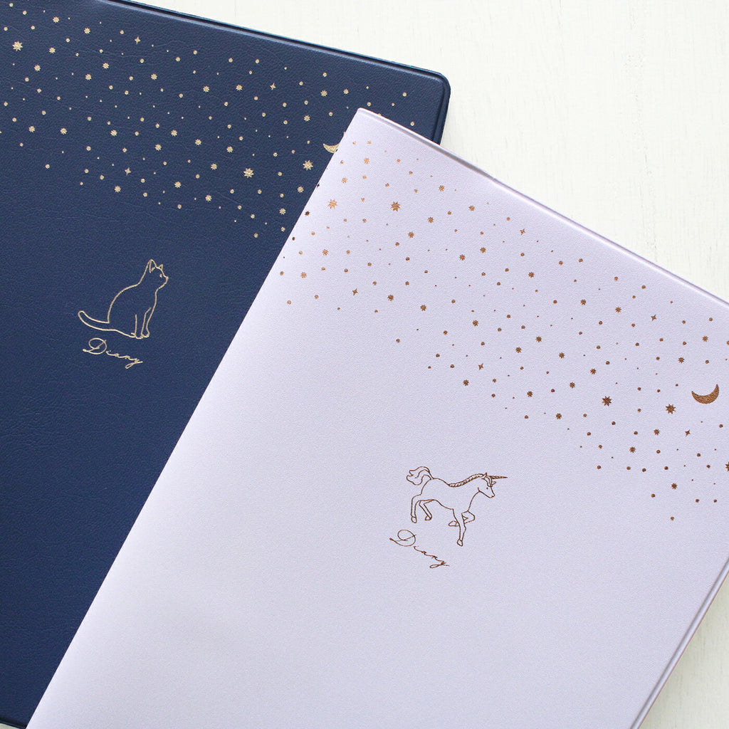 手帳 2026 マトカ 2026年（2025年10月始まり）ダイアリー スケジュール帳｜B6サイズ マンスリー・スタンダード（月間ブロック）『スターリー｜STARRY』大人かわいい 文房具 星座 ユニコーン 猫 ネコ