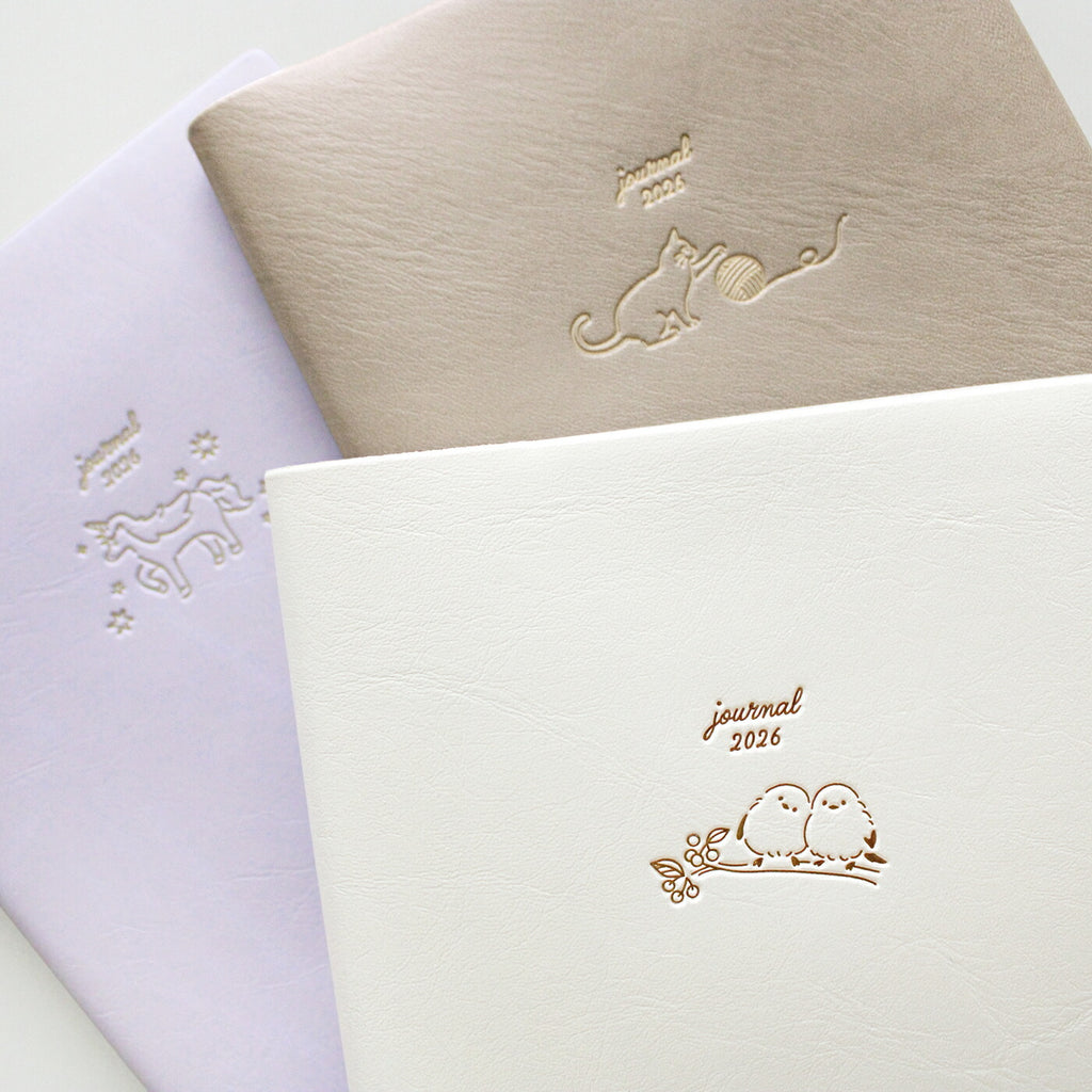 手帳 2026 マトカ 2026年（2025年10月始まり）ダイアリー スケジュール帳｜B6サイズ ウィークリー・ブロック式（週間ブロック・日記帳）『シュクレ｜SUCRE』大人かわいい シマエナガ ネコ ユニコーン