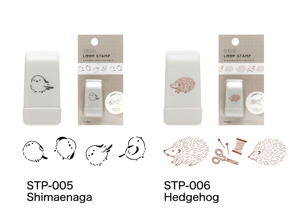 DECO LOOP STAMP デコ ループスタンプ｜おしゃれ かわいい 動物 恐竜 ダイナソー シマエナガ 土偶 エジプシャン メジェド パンダ クジラ ハリネズミ デコレーション ノート 手帳 スタンプ ローラー デコ 犬 猫 ゴリラ 星 馬｜MATOKA マトカ【yp】