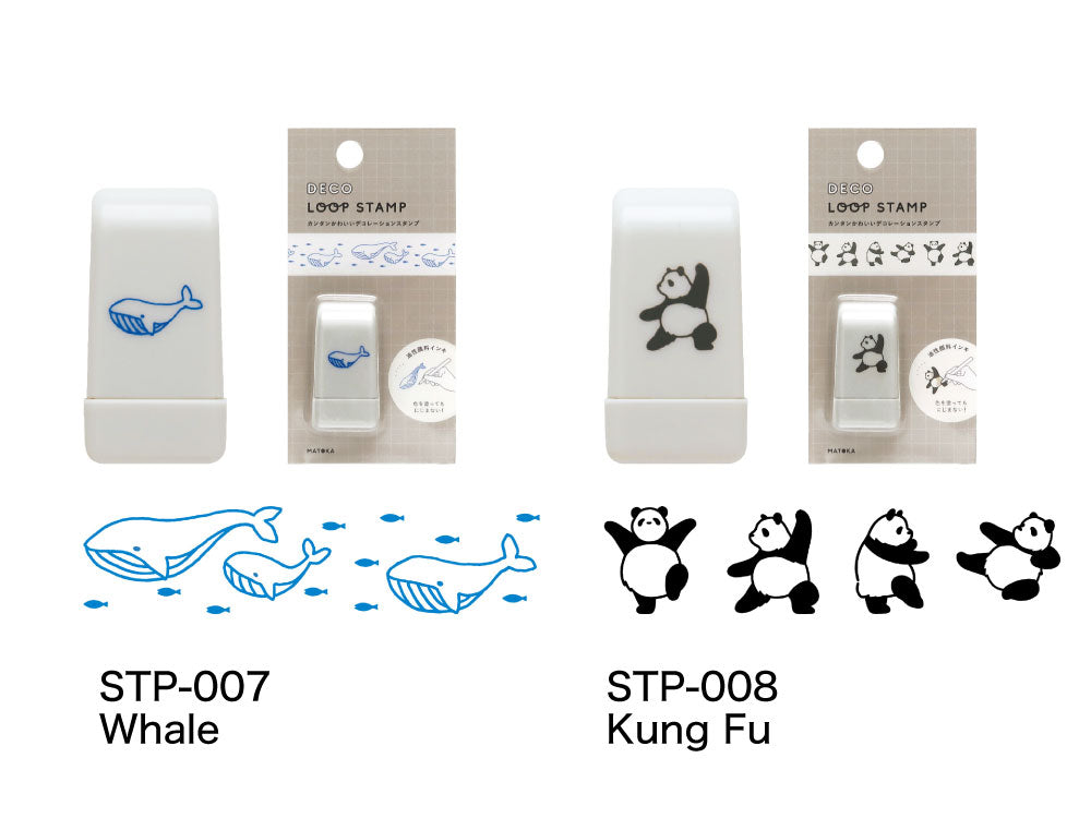 DECO LOOP STAMP デコ ループスタンプ｜おしゃれ かわいい 動物 恐竜 ダイナソー シマエナガ 土偶 エジプシャン メジェド パンダ クジラ ハリネズミ デコレーション ノート 手帳 スタンプ ローラー デコ 犬 猫 ゴリラ 星 馬｜MATOKA マトカ【yp】