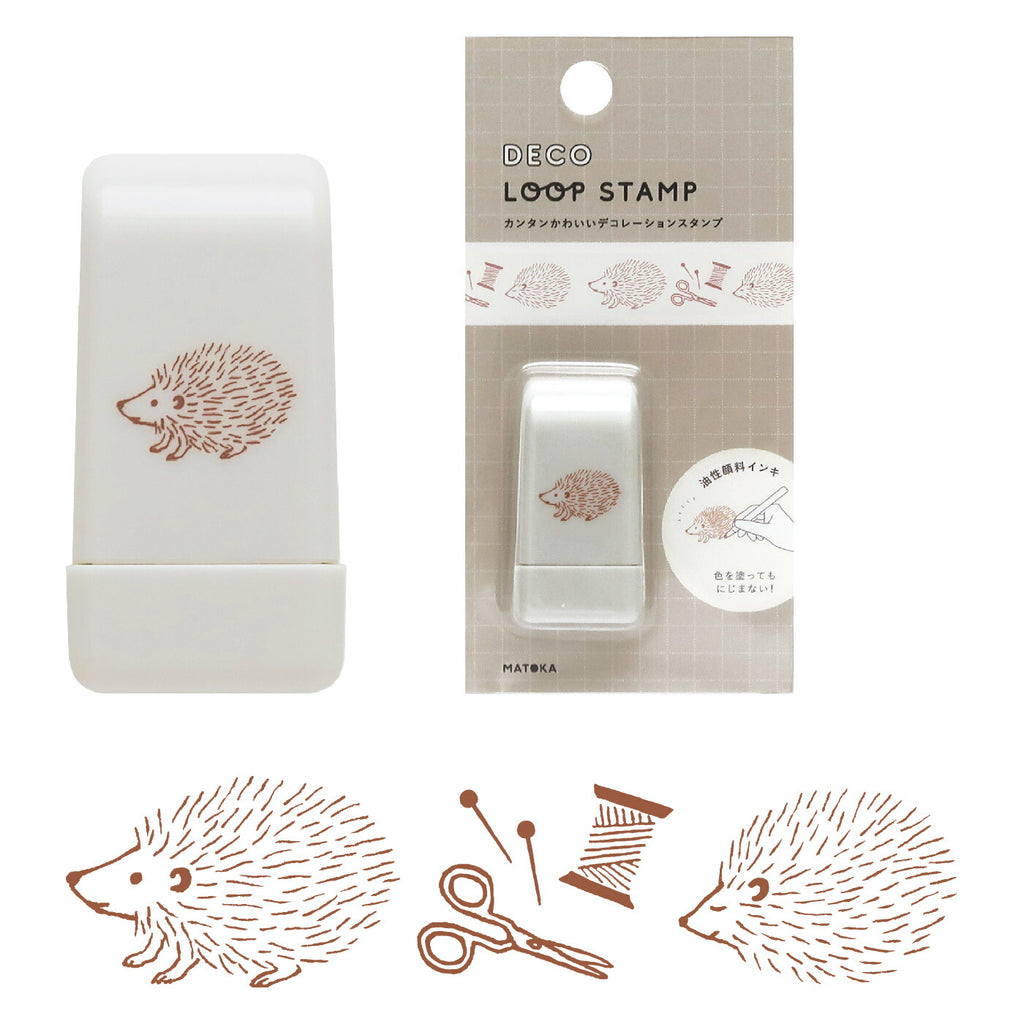 DECO LOOP STAMP デコ ループスタンプ｜おしゃれ かわいい 動物 恐竜 ダイナソー シマエナガ 土偶 エジプシャン メジェド パンダ クジラ ハリネズミ デコレーション ノート 手帳 スタンプ ローラー デコ 犬 猫 ゴリラ 星 馬｜MATOKA マトカ【yp】