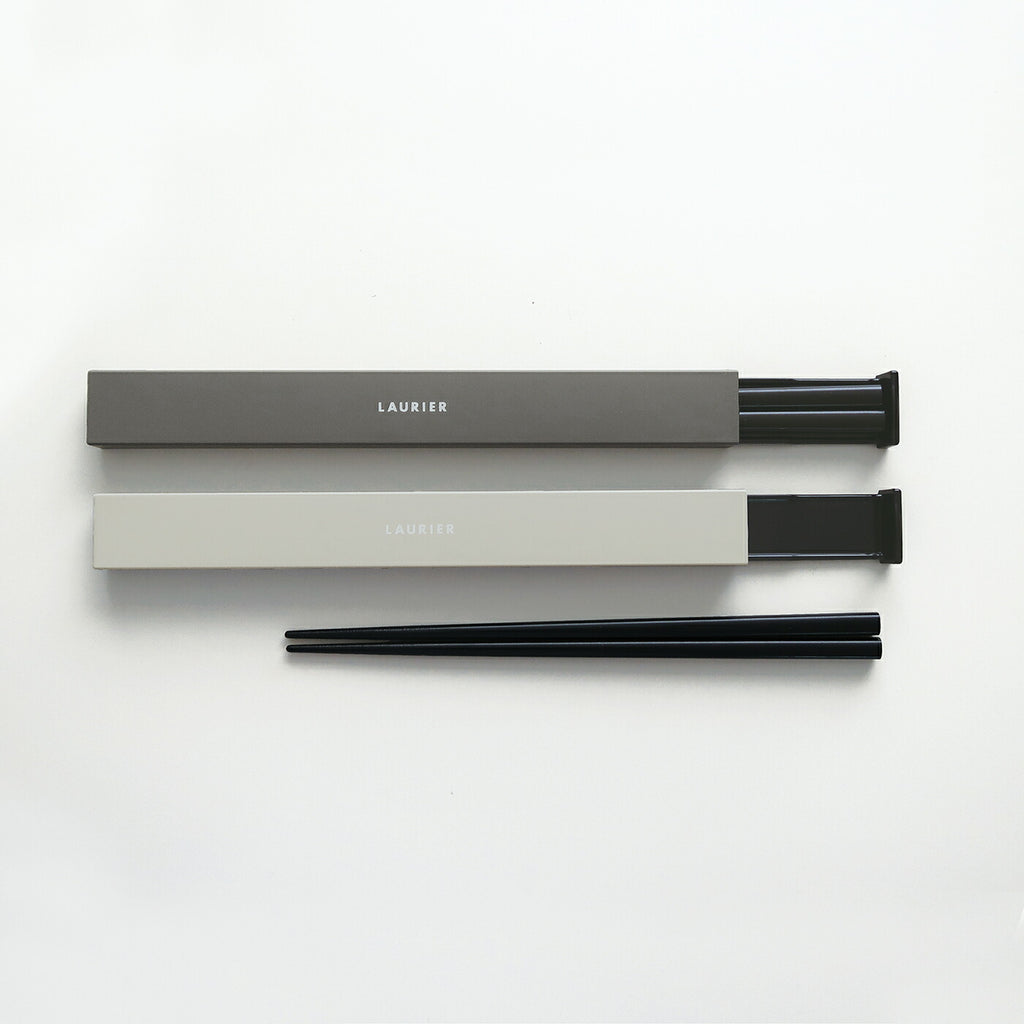 LAURIER ローリエ スライド お箸箱セット｜SLIDE CHOPSTICKS SET 箸箱 弁当 ランチ 箸 カトラリー シンプル 大人 女子 男子 かわいい おしゃれ 弁当 グレー メンズ シック