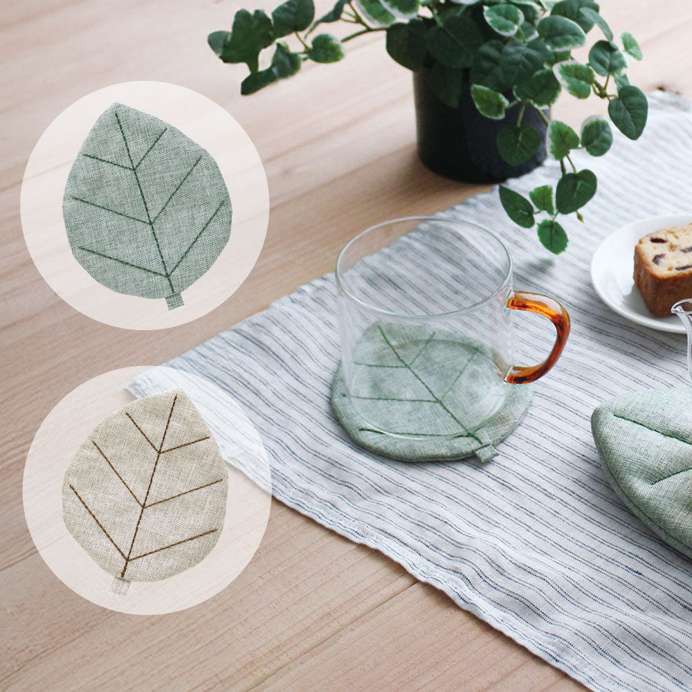 LINDEN リンデン リーフコースター｜マット シンプル ティータイム 葉 葉っぱ 植物 可愛い おしゃれ 大人 インテリア 雑貨 ティータイム アフタヌーンティー マグカップ コップ｜LEAFLETS