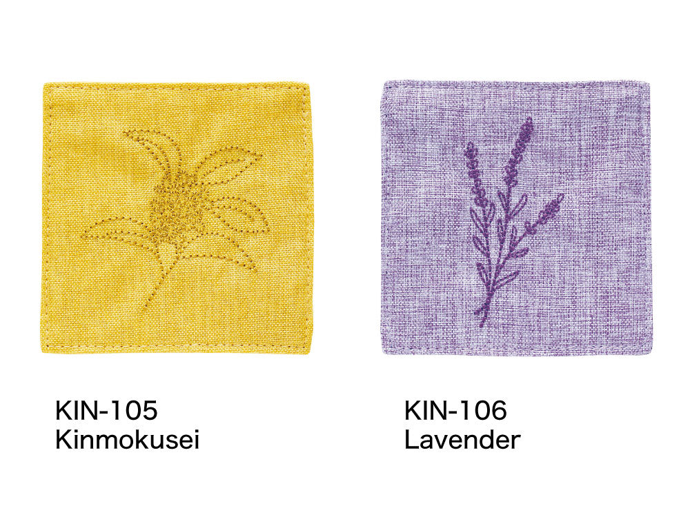 LINDEN リンデン 刺繍コースター｜マット シンプル ティータイム 植物 可愛い おしゃれ 大人 雑貨 ティータイム アフタヌーンティー 花 フラワー オリーブ かすみ草 金木犀 ラベンダー カモミール｜LEAFLETS