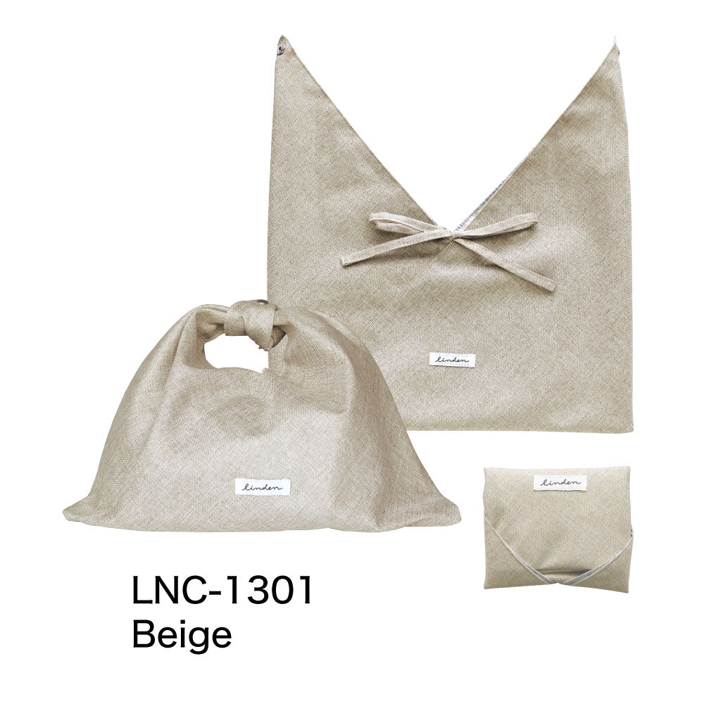 LINDEN リンデン 保冷あづま袋｜おしゃれ かわいい ランチ レシピ お弁当 風呂敷 シンプル 行楽 遠足 ランチバッグ ピクニックハイキング お弁当袋 子供 保冷 巾着 ベージュ パープル グリーン｜LEAFLETS