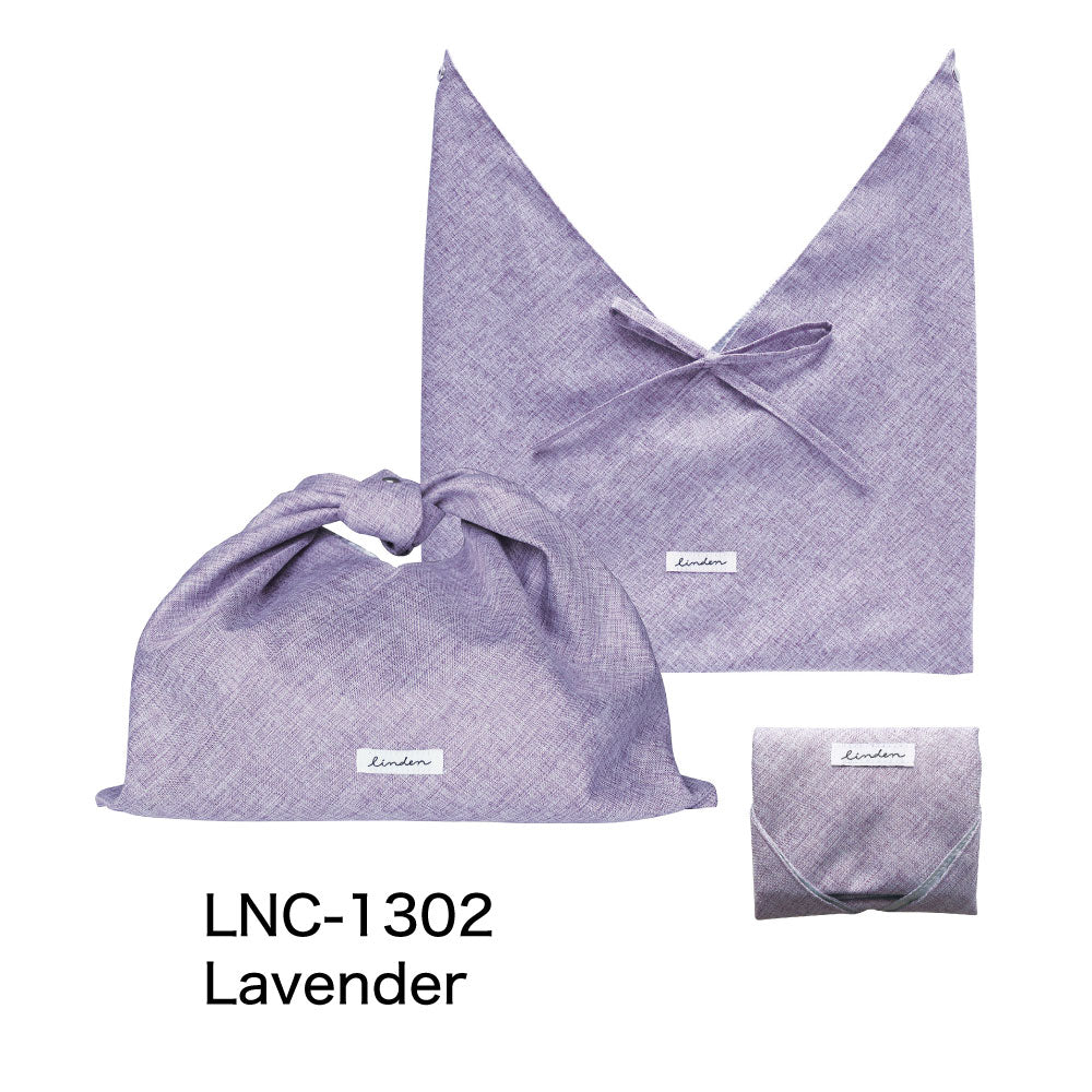 LINDEN リンデン 保冷あづま袋｜おしゃれ かわいい ランチ レシピ お弁当 風呂敷 シンプル 行楽 遠足 ランチバッグ ピクニックハイキング お弁当袋 子供 保冷 巾着 ベージュ パープル グリーン｜LEAFLETS