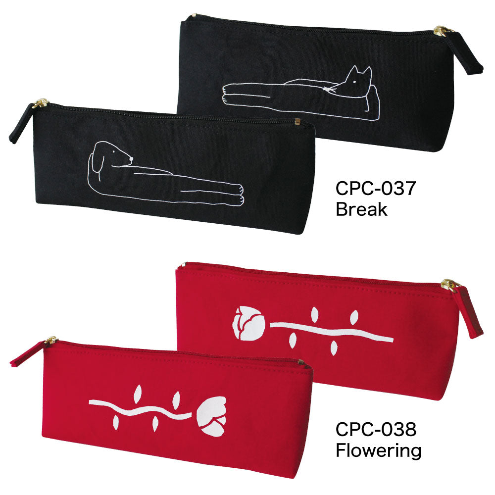 CANVAS PEN CASE キャンバスペンケース B｜おしゃれ かわいい 高校生 中学生 入学 シンプル 小物入れ キャンバス シンプル 大容量 マスターピース 刺繍 帆布 猫 犬 動物 ボルゾイ ゴリラ｜MATOKA マトカ