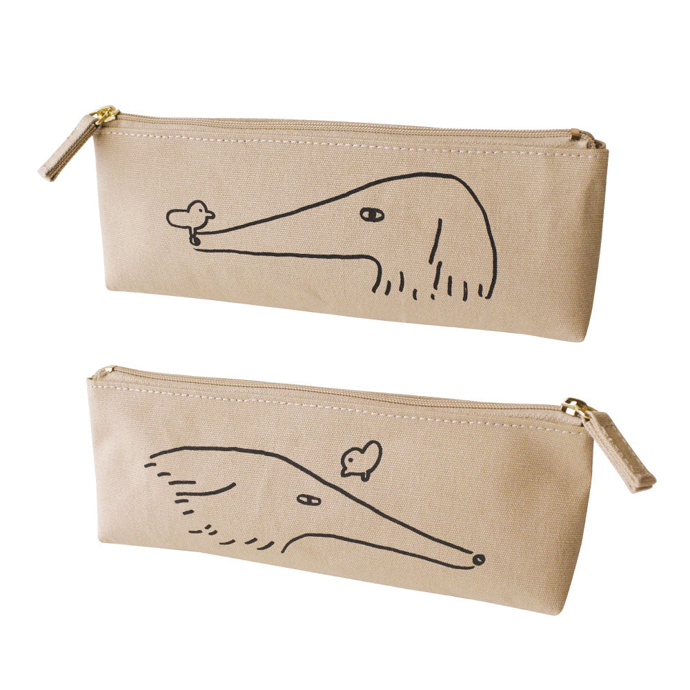 CANVAS PEN CASE キャンバスペンケース B｜おしゃれ かわいい 高校生 中学生 入学 シンプル 小物入れ キャンバス シンプル 大容量 マスターピース 刺繍 帆布 猫 犬 動物 ボルゾイ ゴリラ｜MATOKA マトカ