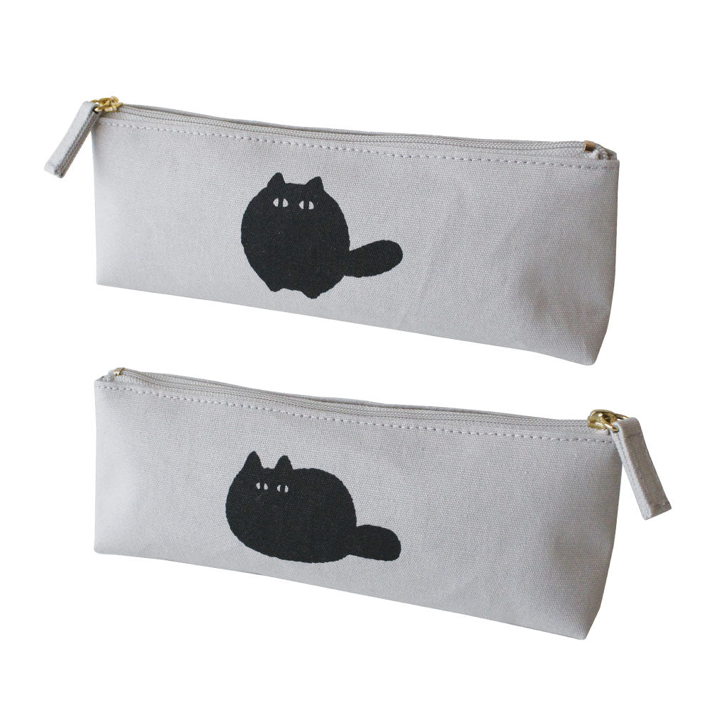 CANVAS PEN CASE キャンバスペンケース B｜おしゃれ かわいい 高校生 中学生 入学 シンプル 小物入れ キャンバス シンプル 大容量 マスターピース 刺繍 帆布 猫 犬 動物 ボルゾイ ゴリラ｜MATOKA マトカ