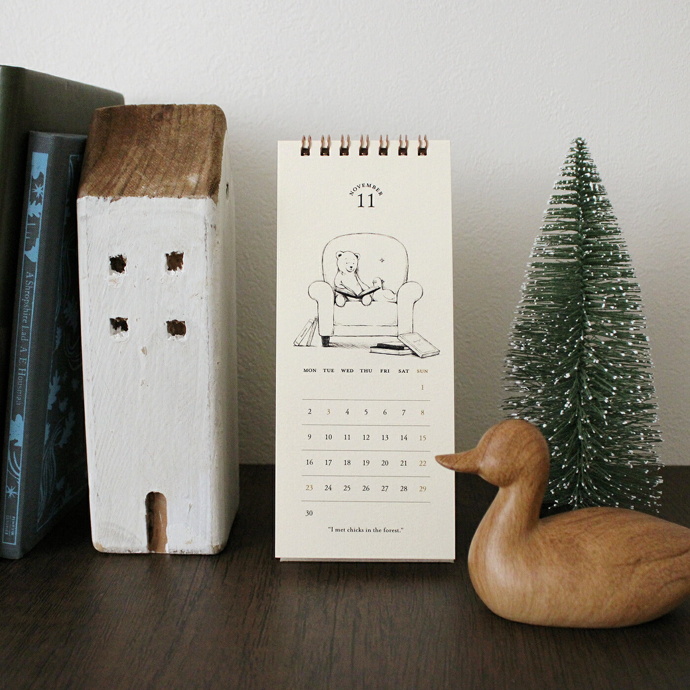 MATOKA マトカ 2026年 卓上カレンダー リングタイプ（月曜始まり）『DUCK AND BEAR｜アヒルとクマ』（CAL-162）